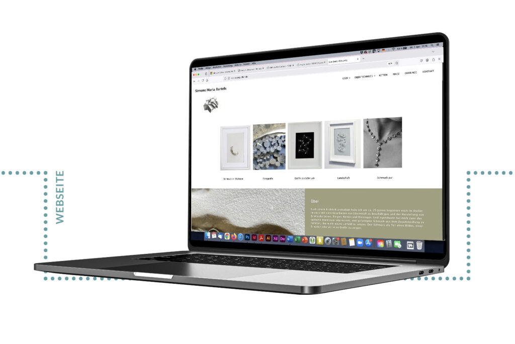 Webseite für Simone Bartels, Schmuck und Objektkunst