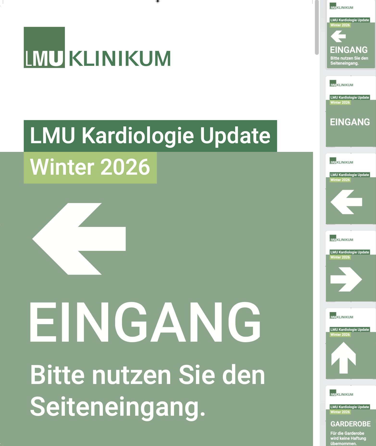 Beschilderung Kardiologie